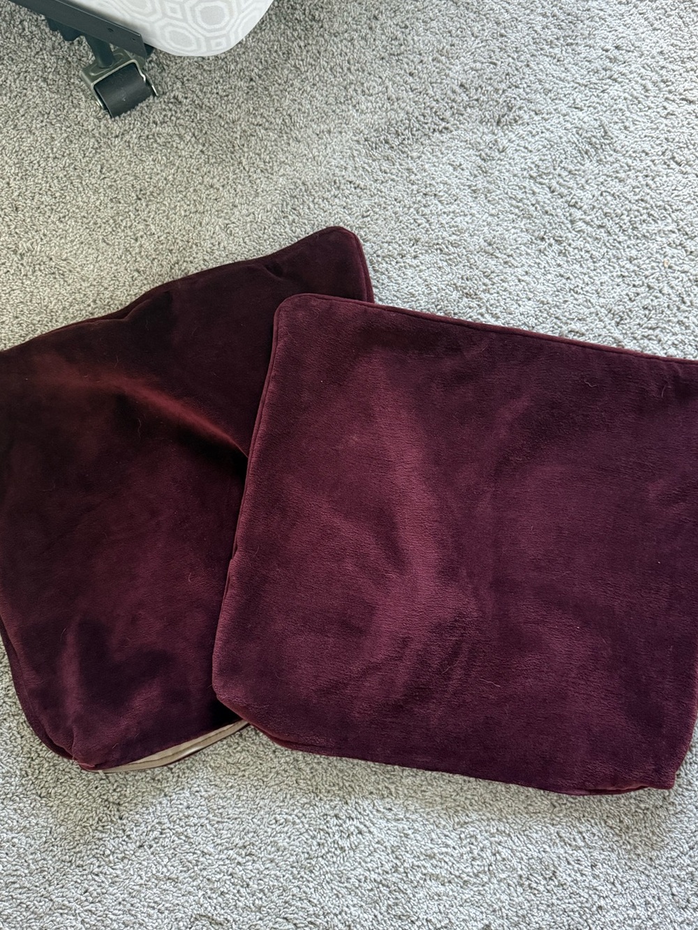 Plush Velvet Square Throw Pillow Covers - Deep Burgundy